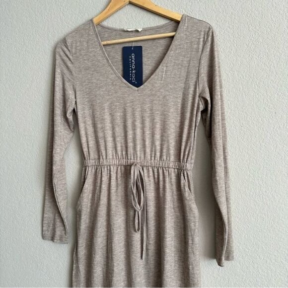 Anna Kaci ANALIA MINI DRESS Tan Size Small - Picture 5 of 14